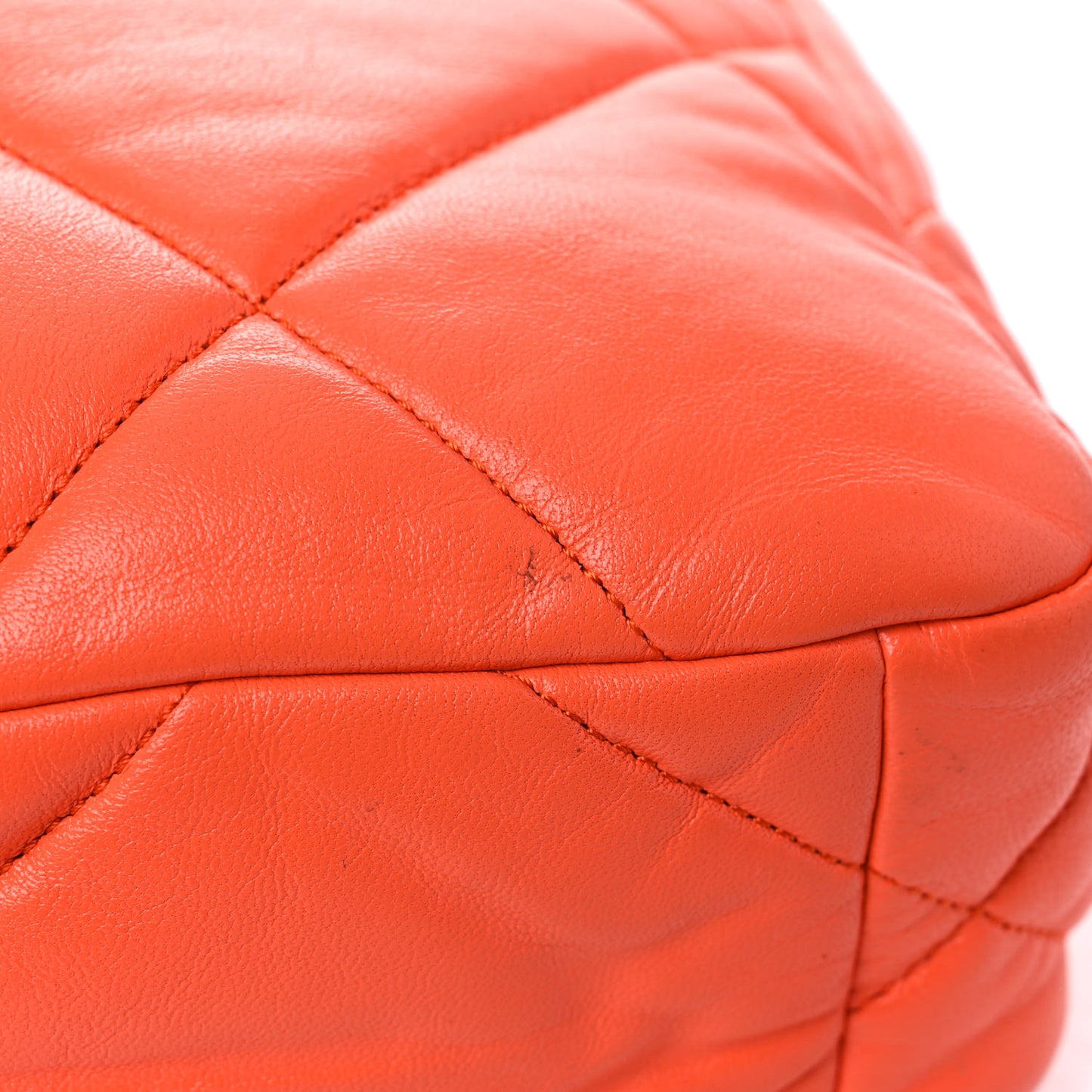 Goatskin Quilted Medium Chanel 19 Flap Orange