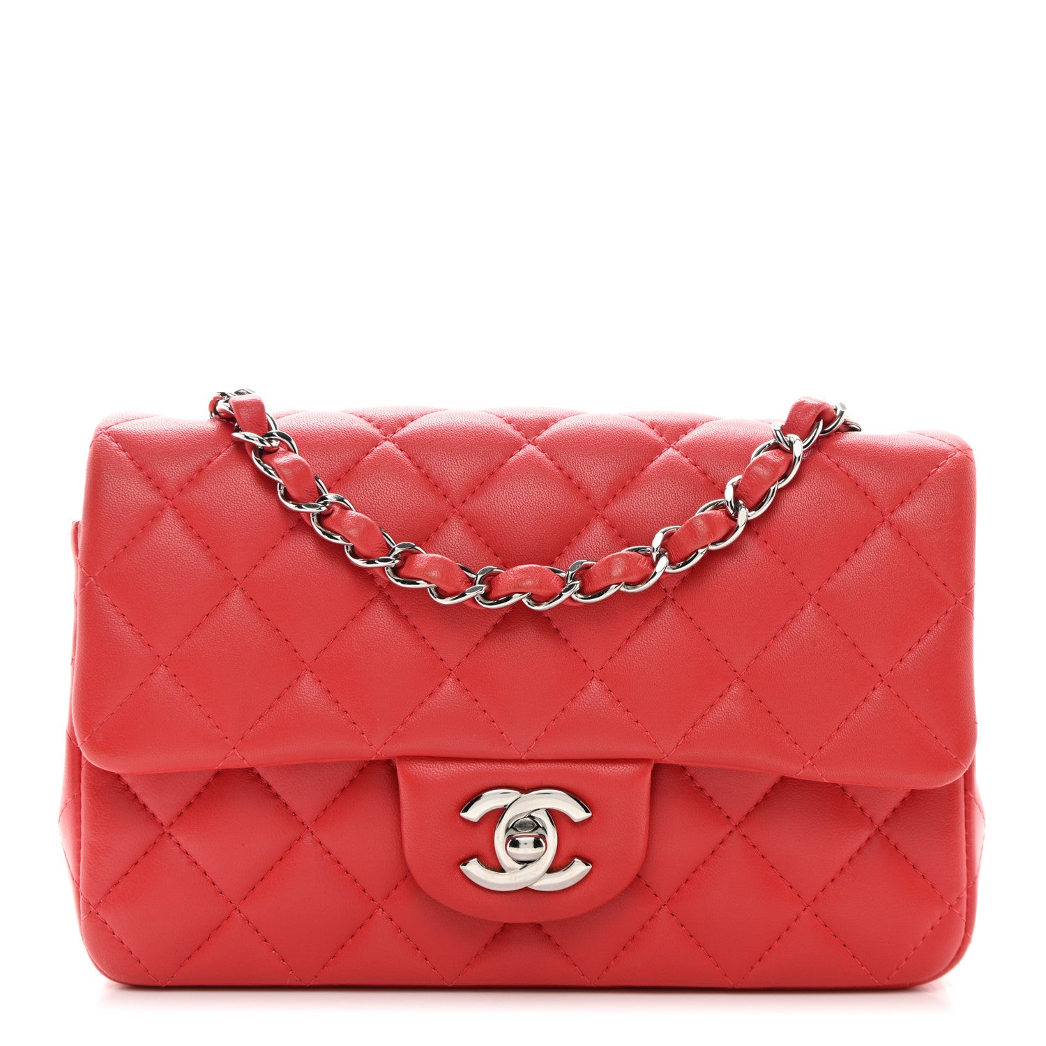 Chanel Lambskin Quilted Mini Rectangular Flap Pink 1 of 11