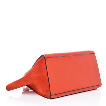 Celine Drummed Calfskin Suede Medium Trapeze Vermillion 5 of 21