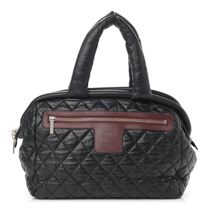 Chanel Nylon Quilted Coco Cocoon Medium Reversible Tote Black Red 1 of 17