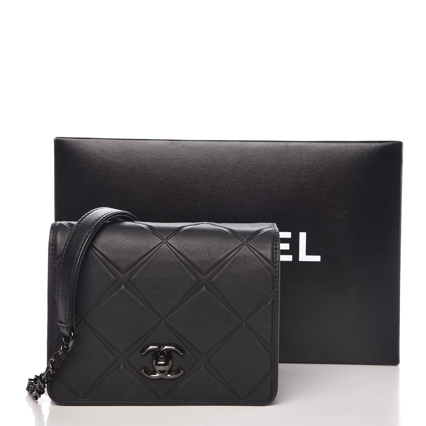 Calfskin Mini Propeller Flap Black
