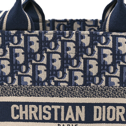 Christian Dior Oblique Calfskin Small Book Tote With Strap Blue Multicolor 8 of 12