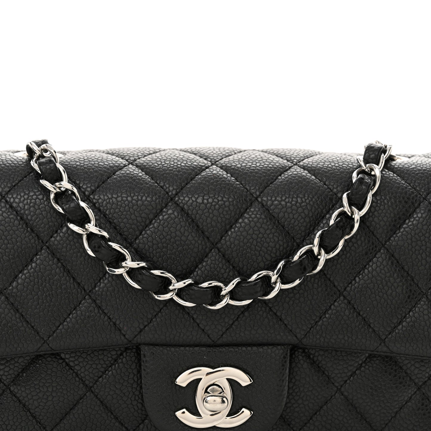 Caviar Quilted Mini Rectangular Flap Black