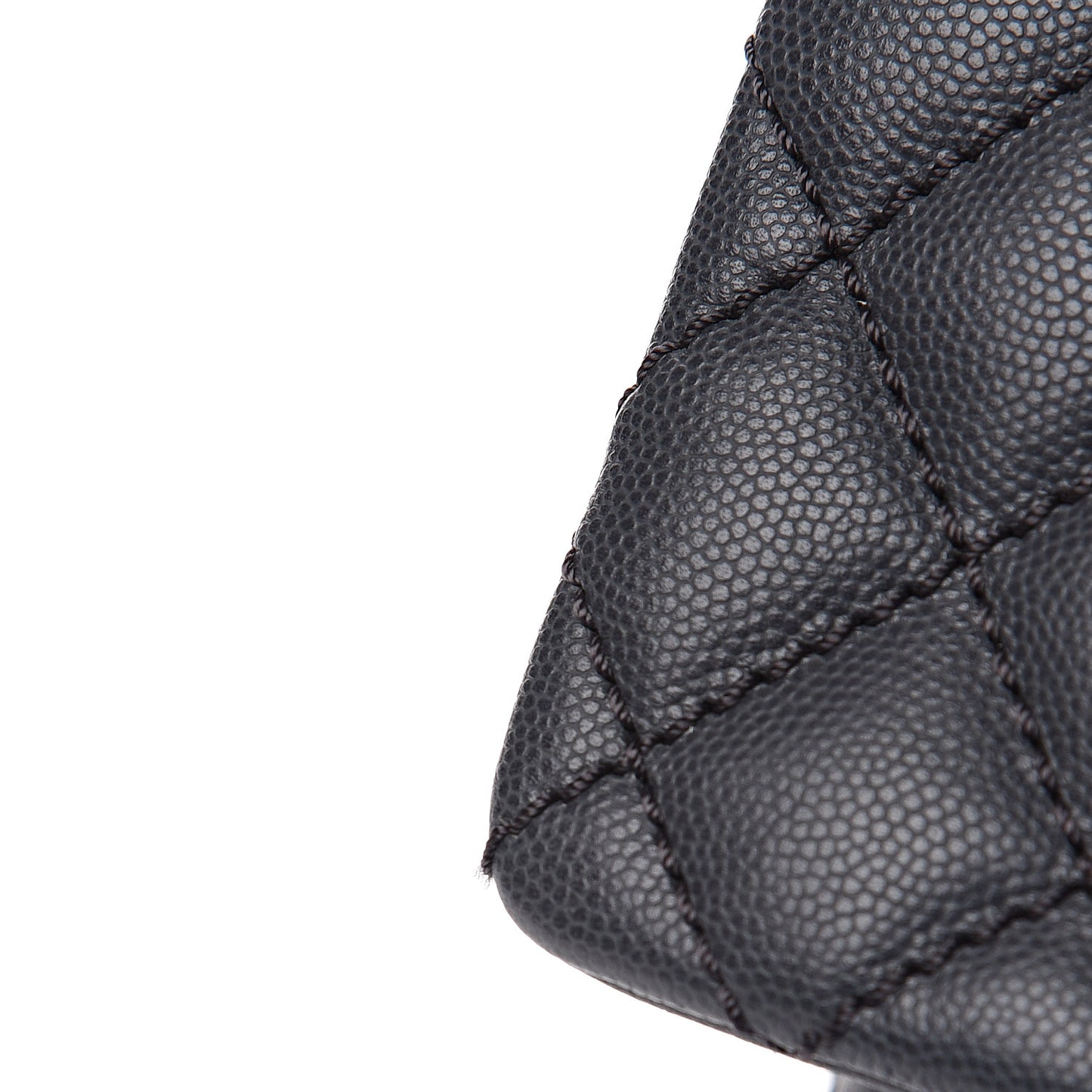 Caviar Quilted Small Coco Handle Flap Gray