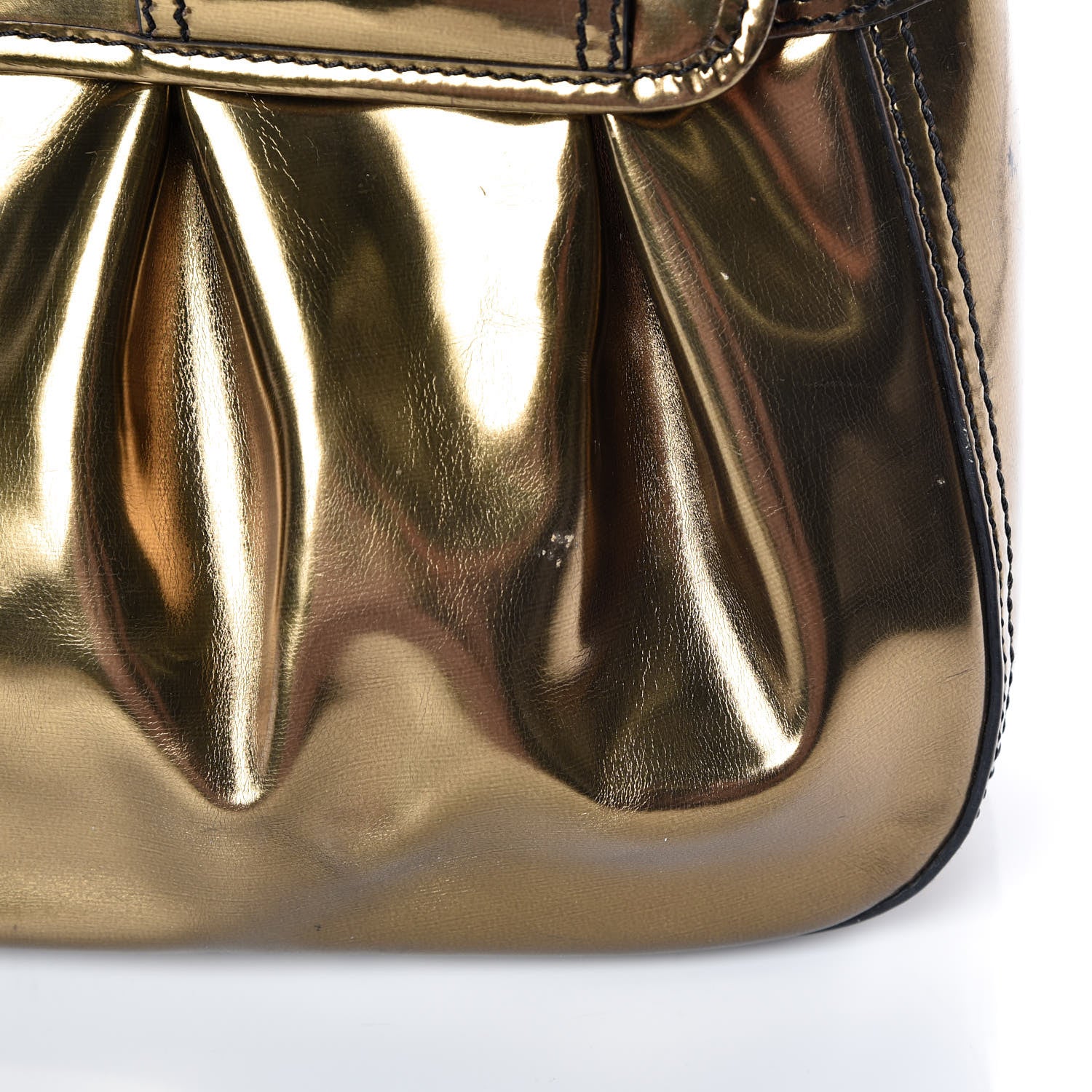 Fendi Patent Calfskin B Bag Gold 22 of 24