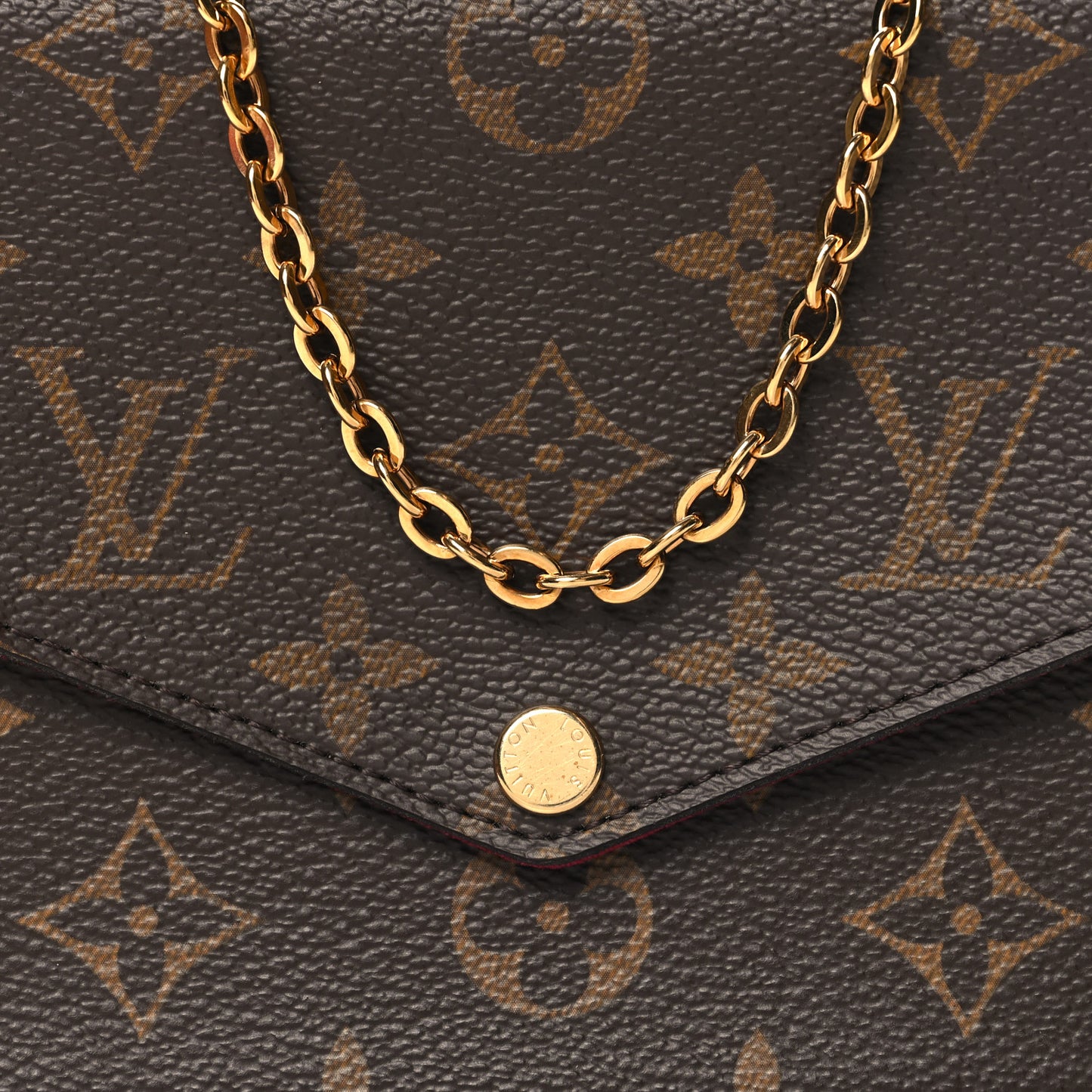 Monogram Pochette Felicie Chain Wallet Fuchsia