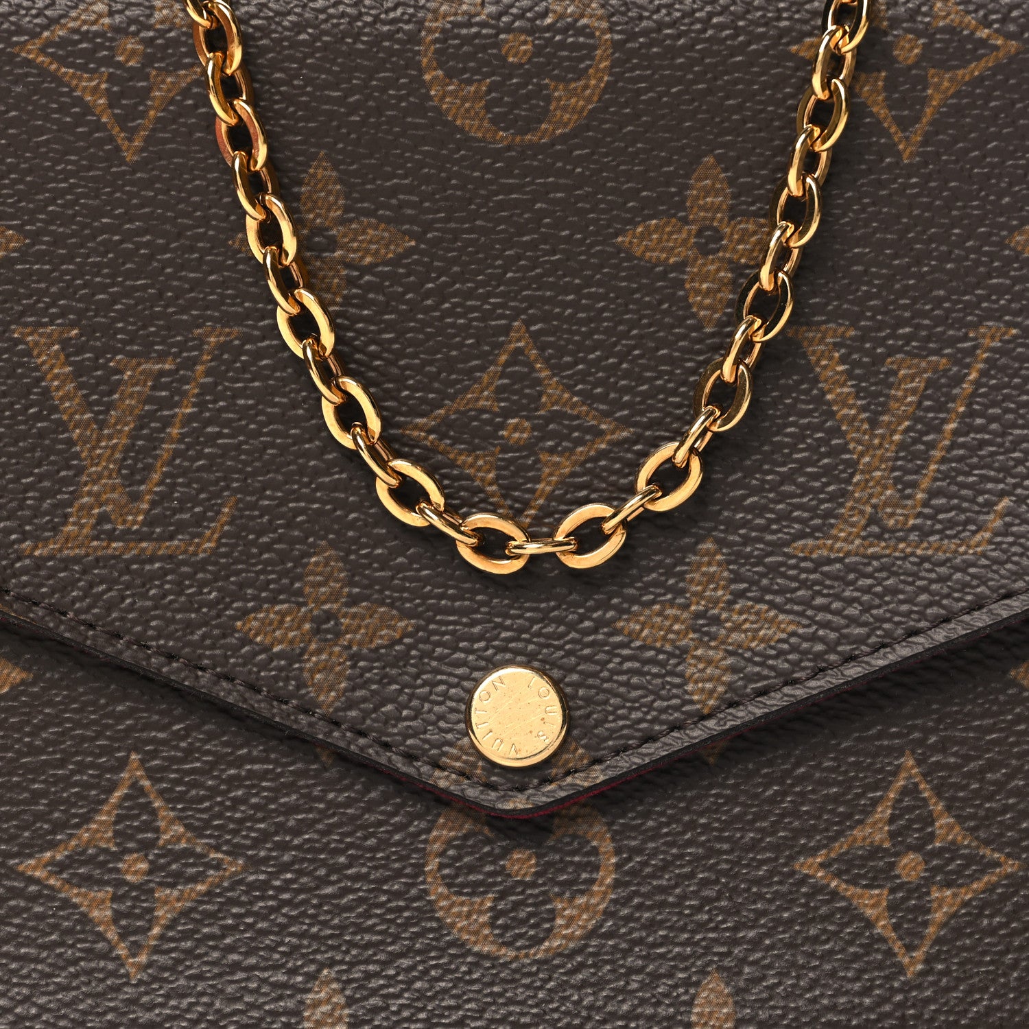 Louis Vuitton Monogram Pochette Felicie Chain Wallet Fuchsia 8 of 10