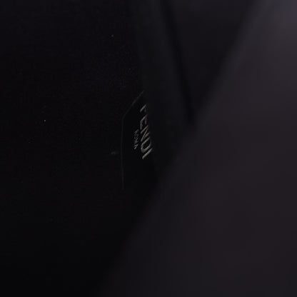 Fendi Glazed Fabric Vitello Century FF 1974 Stamp Patch Medium Peekaboo Defender Cover Mogano Panna Black 6 of 10