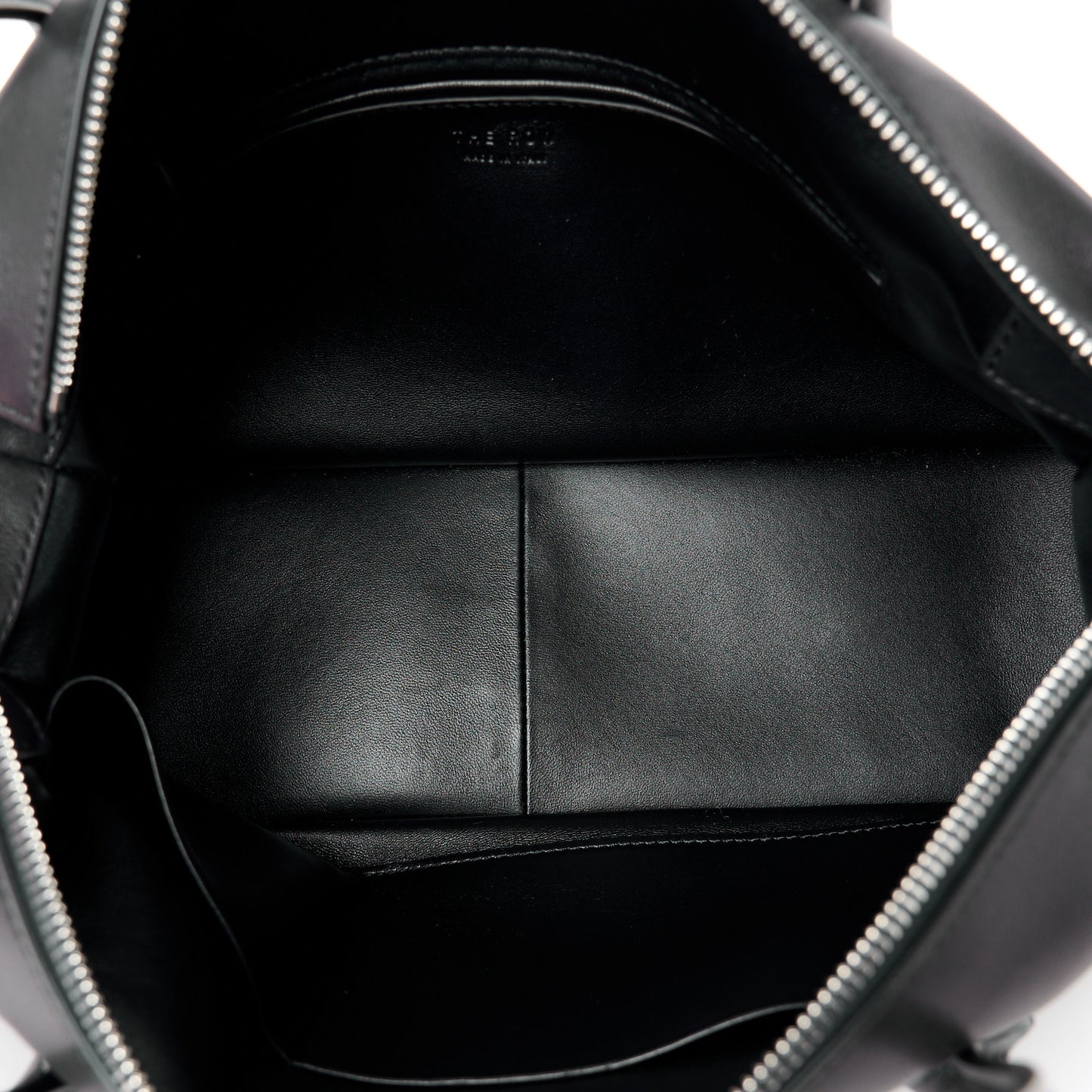 Polished Saddle Calfskin E/W Top Handle Bag Black