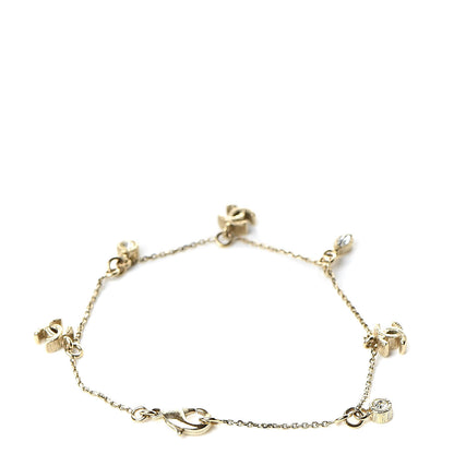 Chanel Crystal Charm CC Bracelet Gold 3 of 5