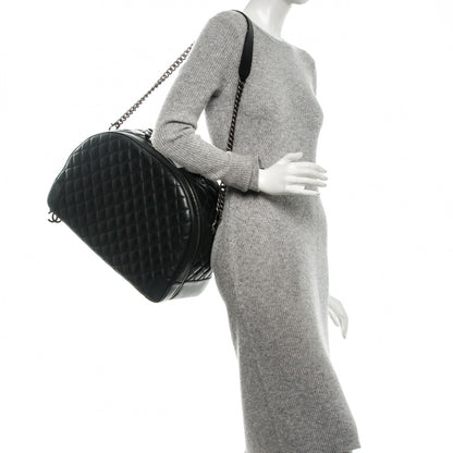 Chanel Calfskin Quilted Large Airlines Round Trip Bowling Bag Black 2 of 6