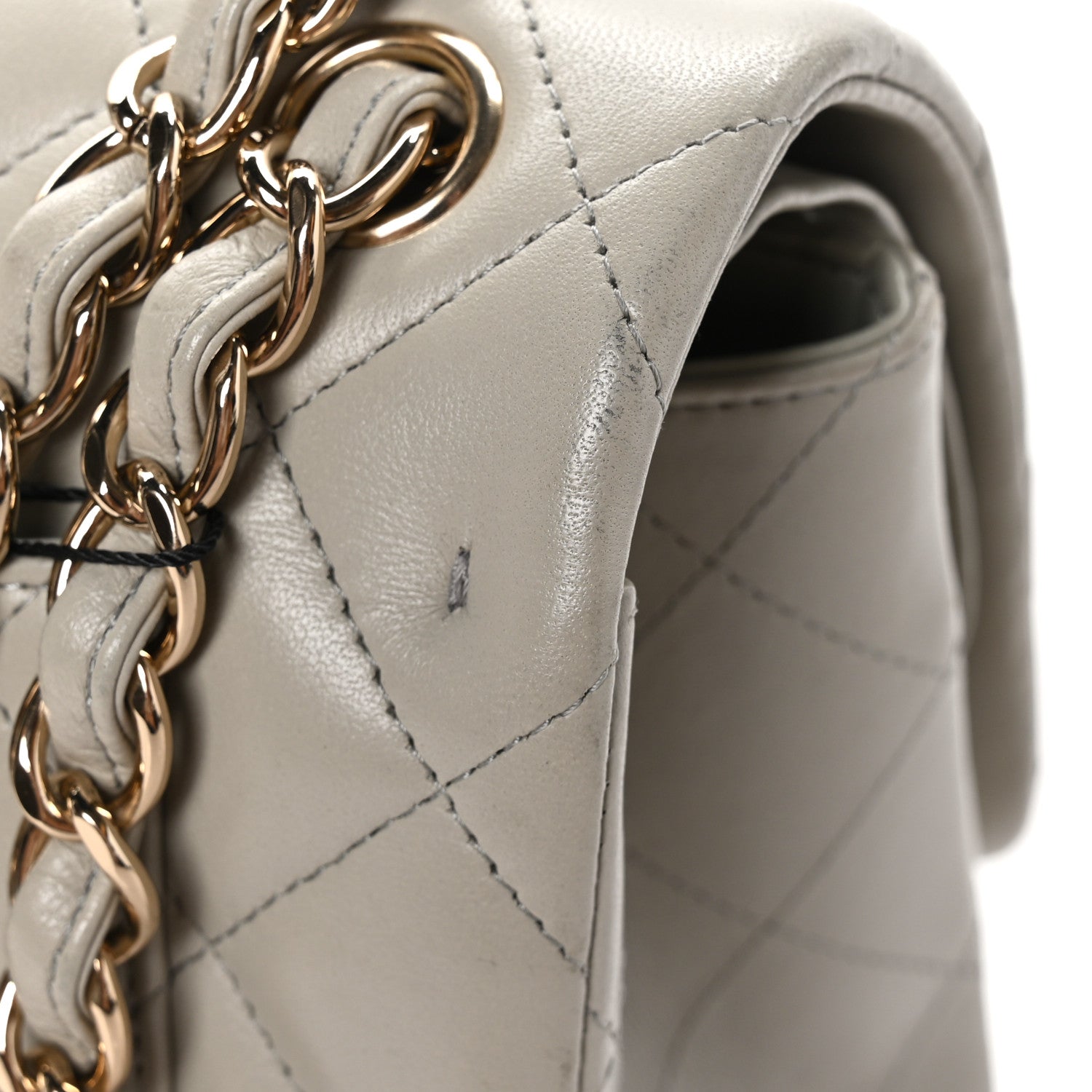 Chanel Lambskin Quilted Jumbo Double Flap Grey 12 of 12