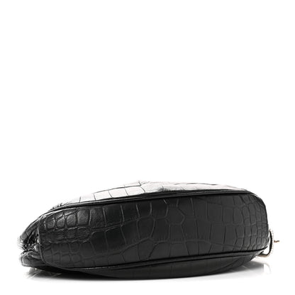 Balenciaga Extra Supple Calfskin Crystal Crocodile Embossed Le Cagole Shoulder Bag XS Black 5 of 11