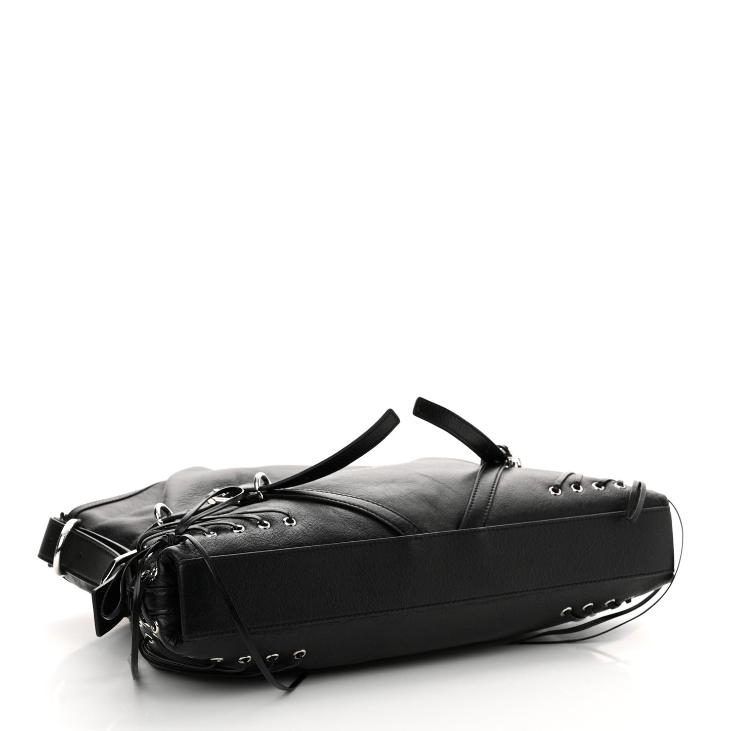 Tumbled Calfskin Corset Medium Voyou Bag Black