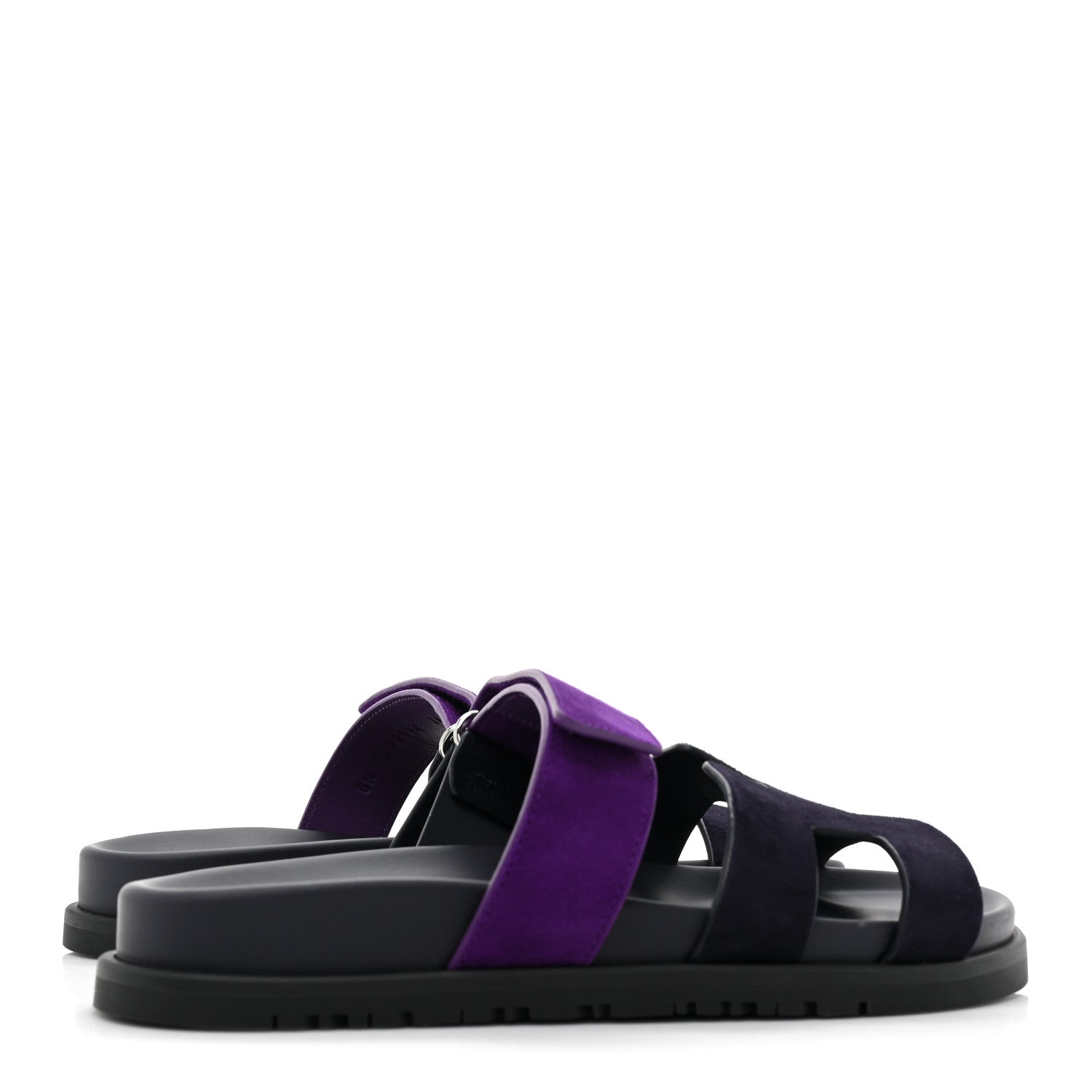 Hermes Suede Goatskin Womens Chypre Sandals 36 Marine Violet Majorette 4 of 9