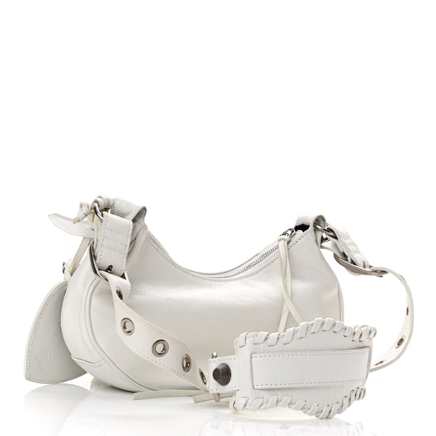 Agneau Arena Le Cagole Shoulder Bag XS Optic White