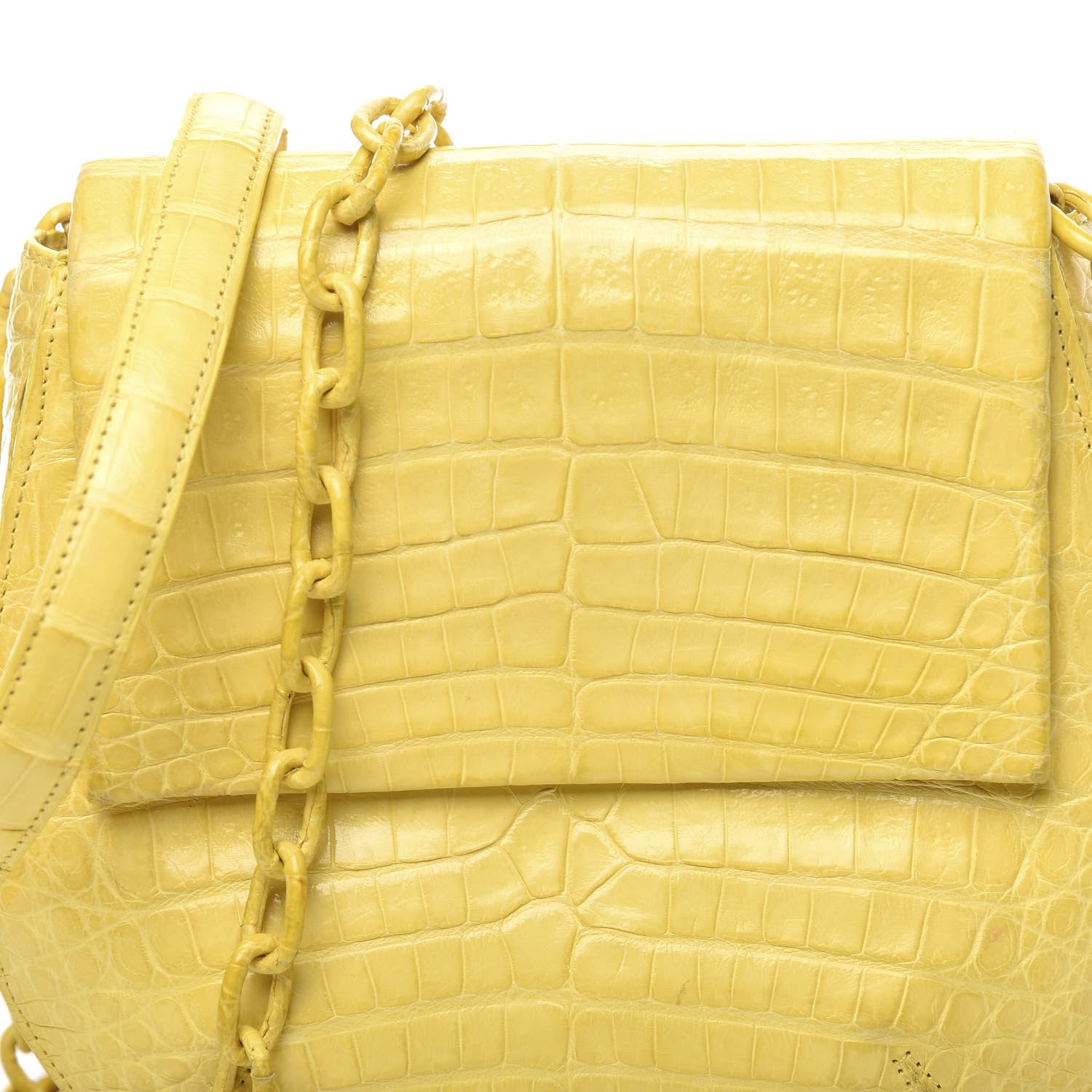 Nancy Gonzalez Crocodile Round Flap Top Crossbody Yellow 13 of 13