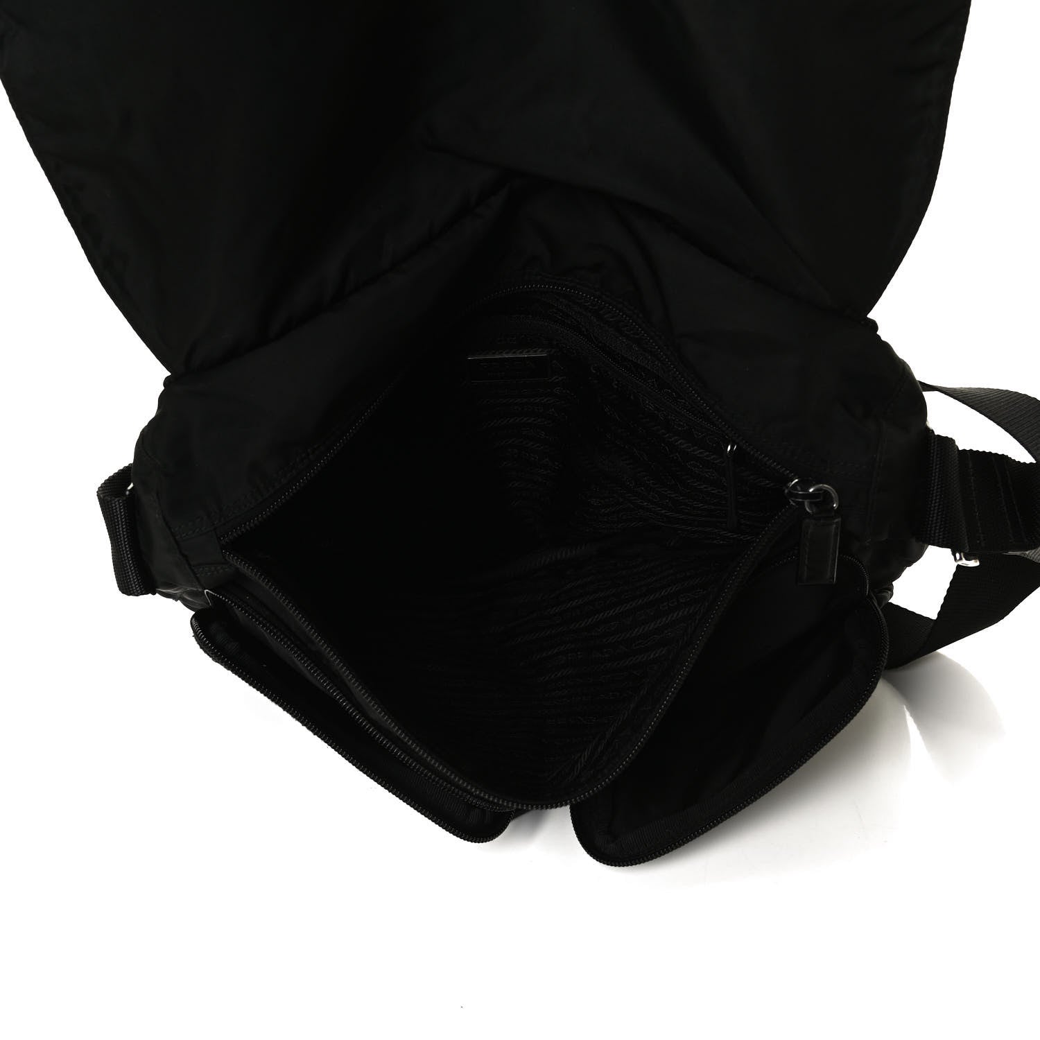 Prada Nylon Vela Messenger Bag Black 4 of 14