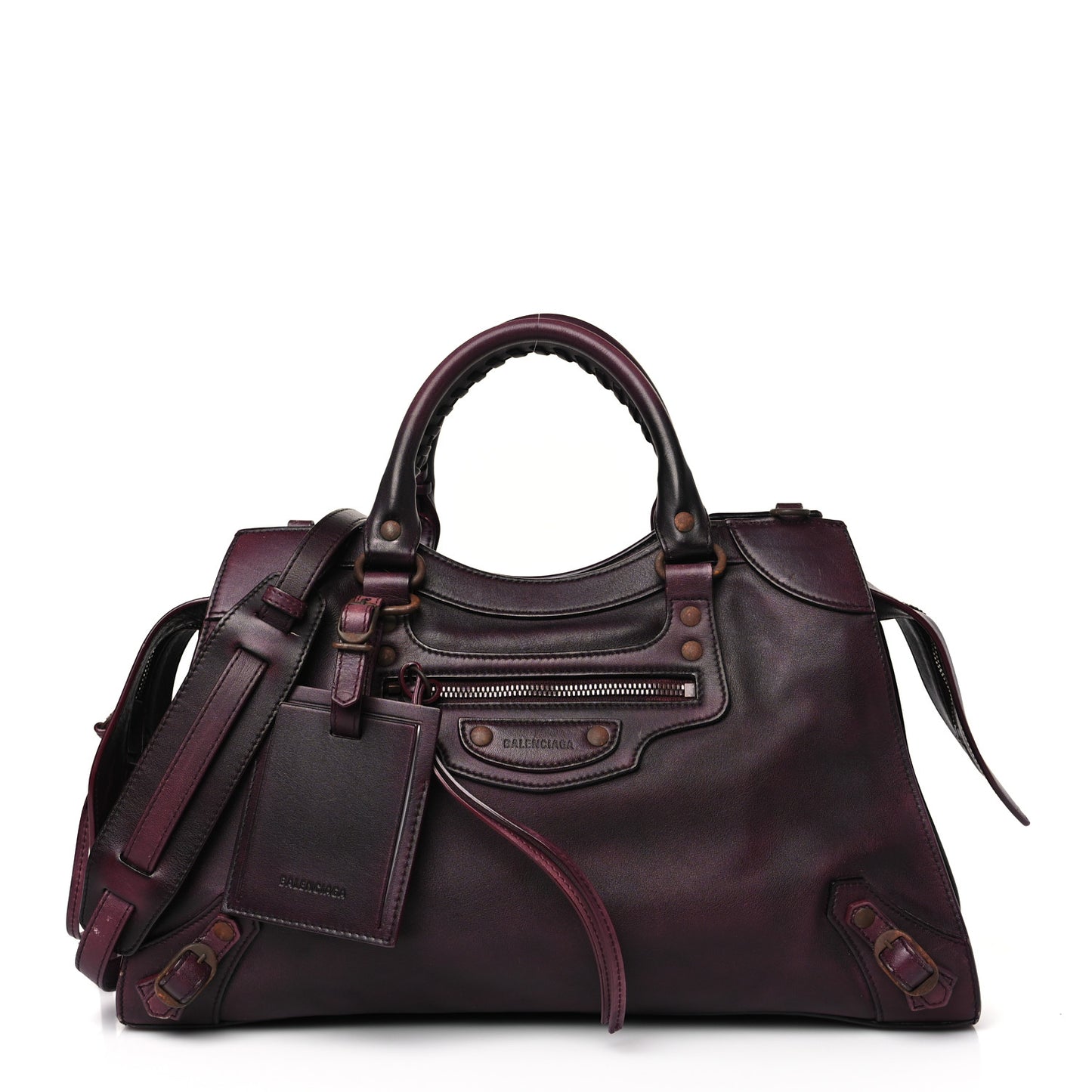 Used Calfskin Rust Hardware Neo Classic City Burgundy