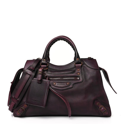 Balenciaga Used Calfskin Rust Hardware Neo Classic City Burgundy 1 of 17