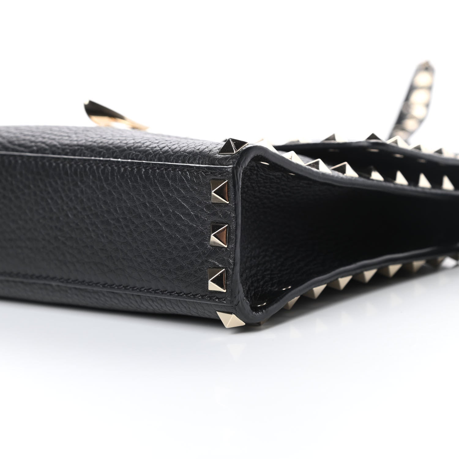 Valentino Garavani Pebbled Calfskin Medium Rockstud Flip Lock Crossbody Bag Black 9 of 10
