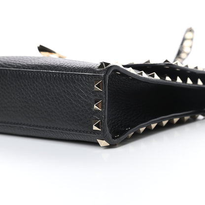 Valentino Garavani Pebbled Calfskin Medium Rockstud Flip Lock Crossbody Bag Black 9 of 10