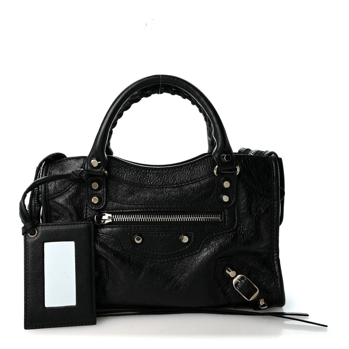 Agneau Classic Silver Hardware Mini City Black