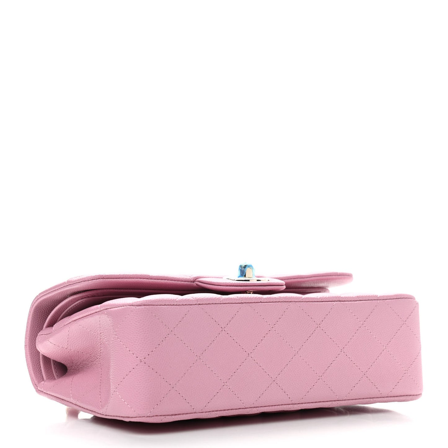 Caviar Quilted Small Double Flap Pink