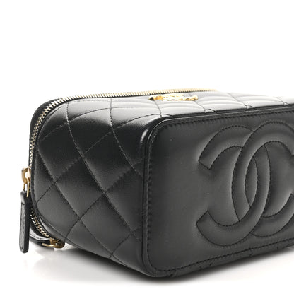 Chanel Lambskin Quilted Small CC Dynasty Vanity Case With Chain Black 10 of 12