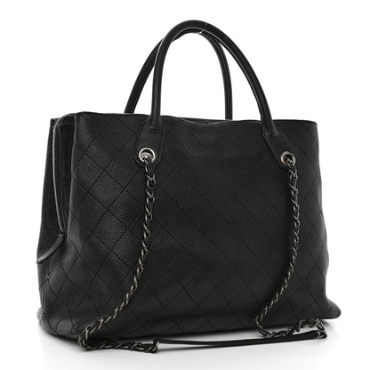 Chanel Grained Vegetal Calfskin Urban Shopping Tote Black 3 of 13
