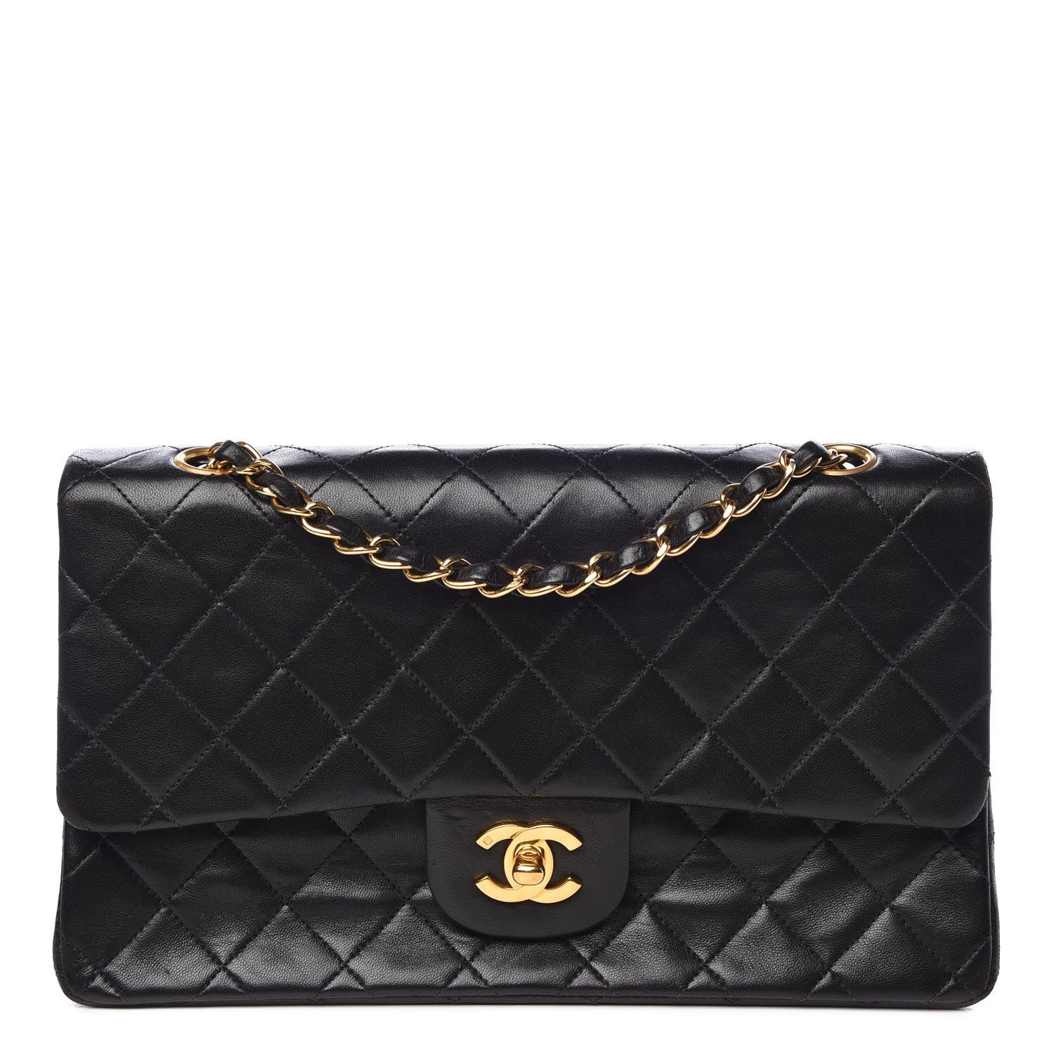 Chanel Lambskin Quilted Medium Double Flap Black 1 of 15