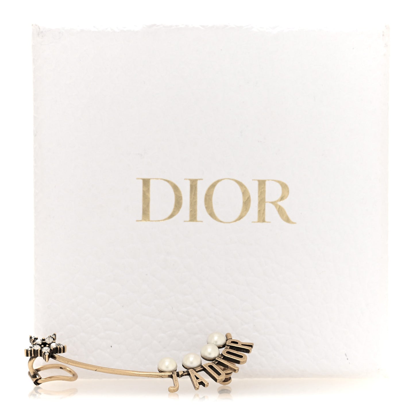 Pearl Crystal J'Adior Star Ear Cuff Gold White