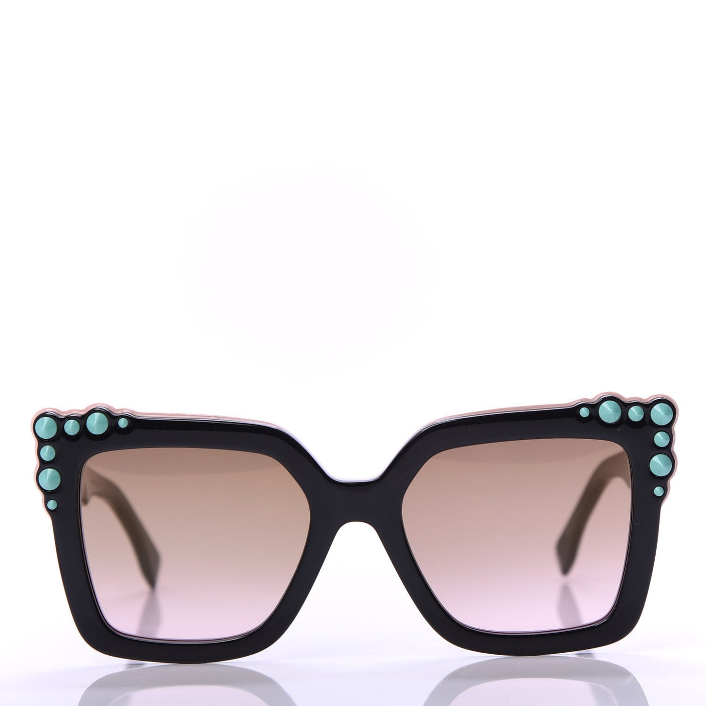 Studded Square Cat Eye Sunglasses FF 0260/S Black Pink