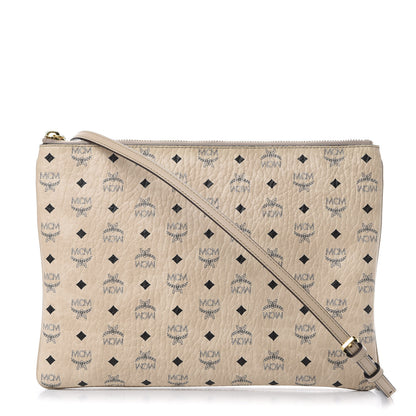 MCM Visetos Medium Crossbody Pouch Beige 1 of 9
