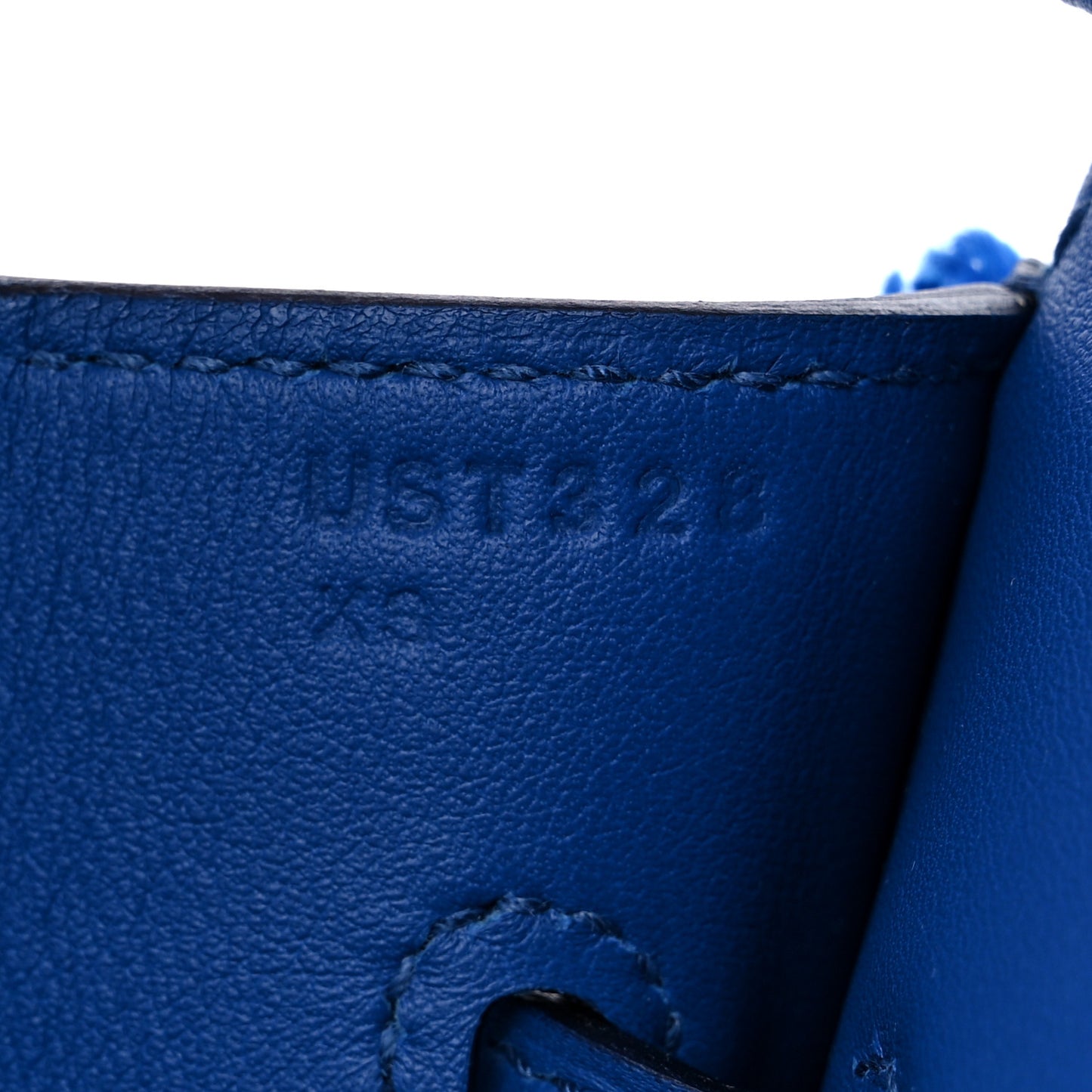 Swift Twill H Fray Fray Birkin 35 Bleu Saphir Ecru