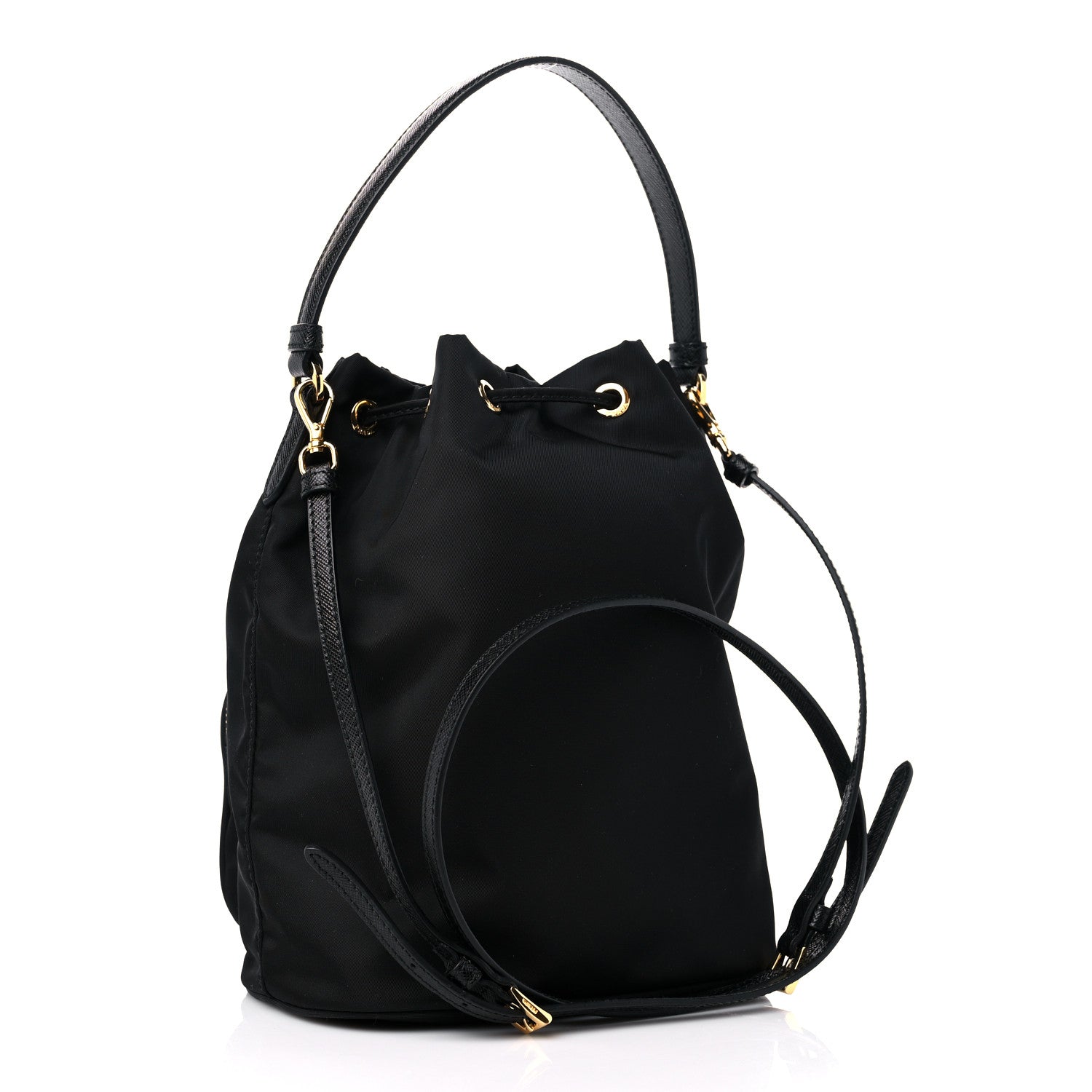 Prada Re-Nylon Duet Drawstring Shoulder Bag Black 3 of 8