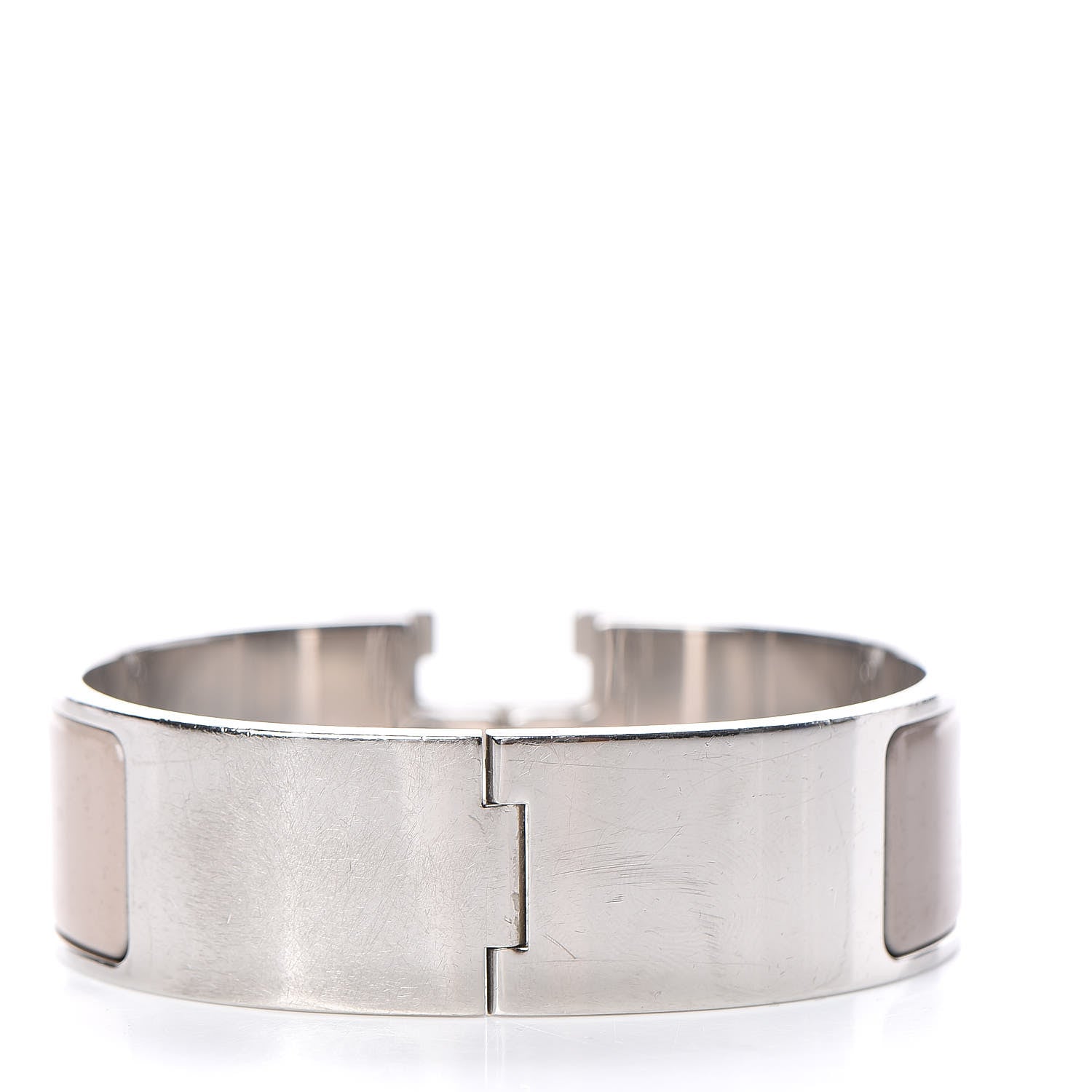 Hermes Enamel Wide Clic Clac H Bracelet PM Beige Rose 3 of 5