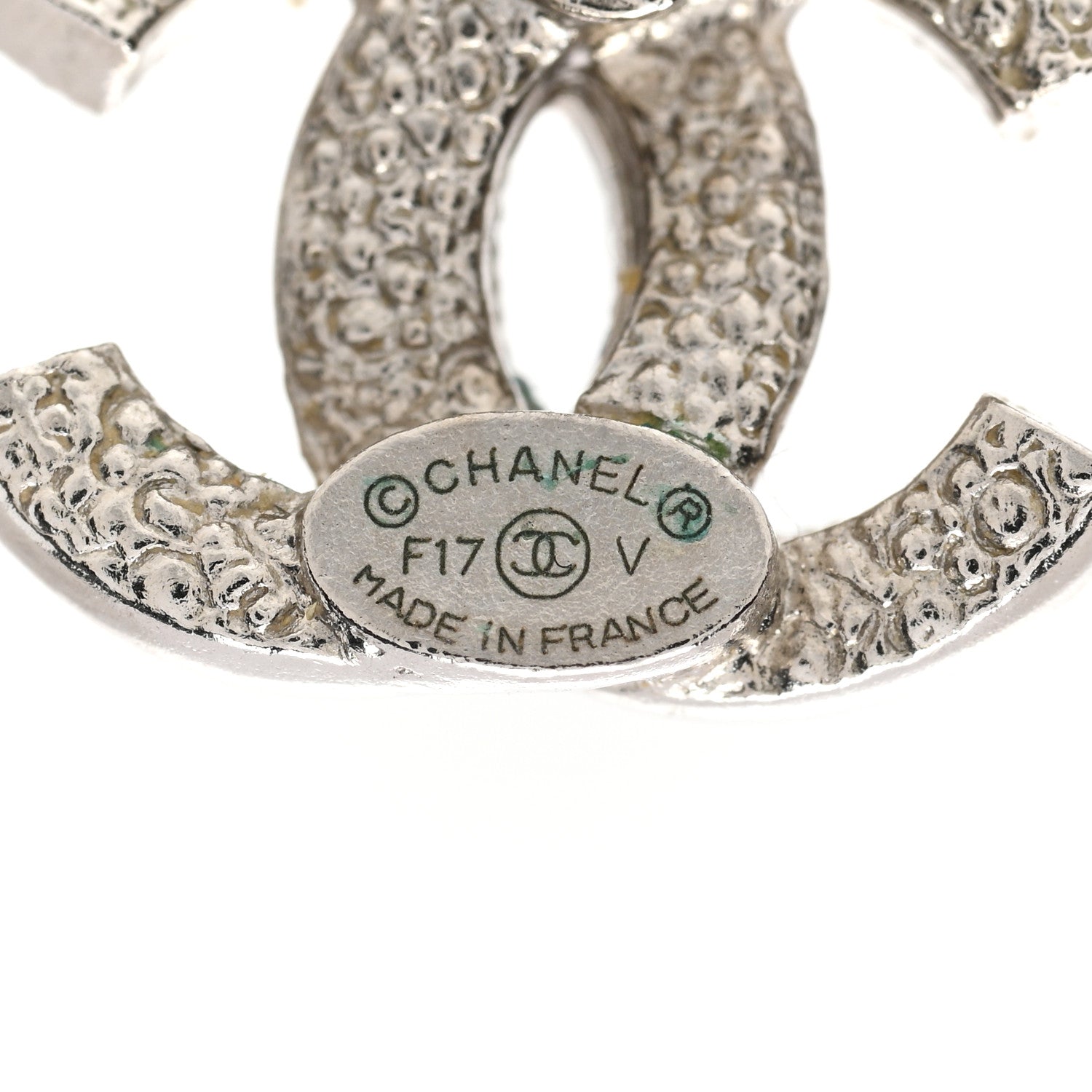 Chanel Crystal CC Earrings Silver 4 of 4