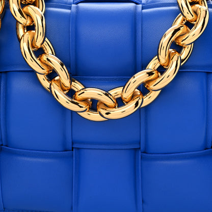 Bottega Veneta Lambskin Maxi Intreccio Padded Chain Cassette Crossbody Bag Cobalt 8 of 10