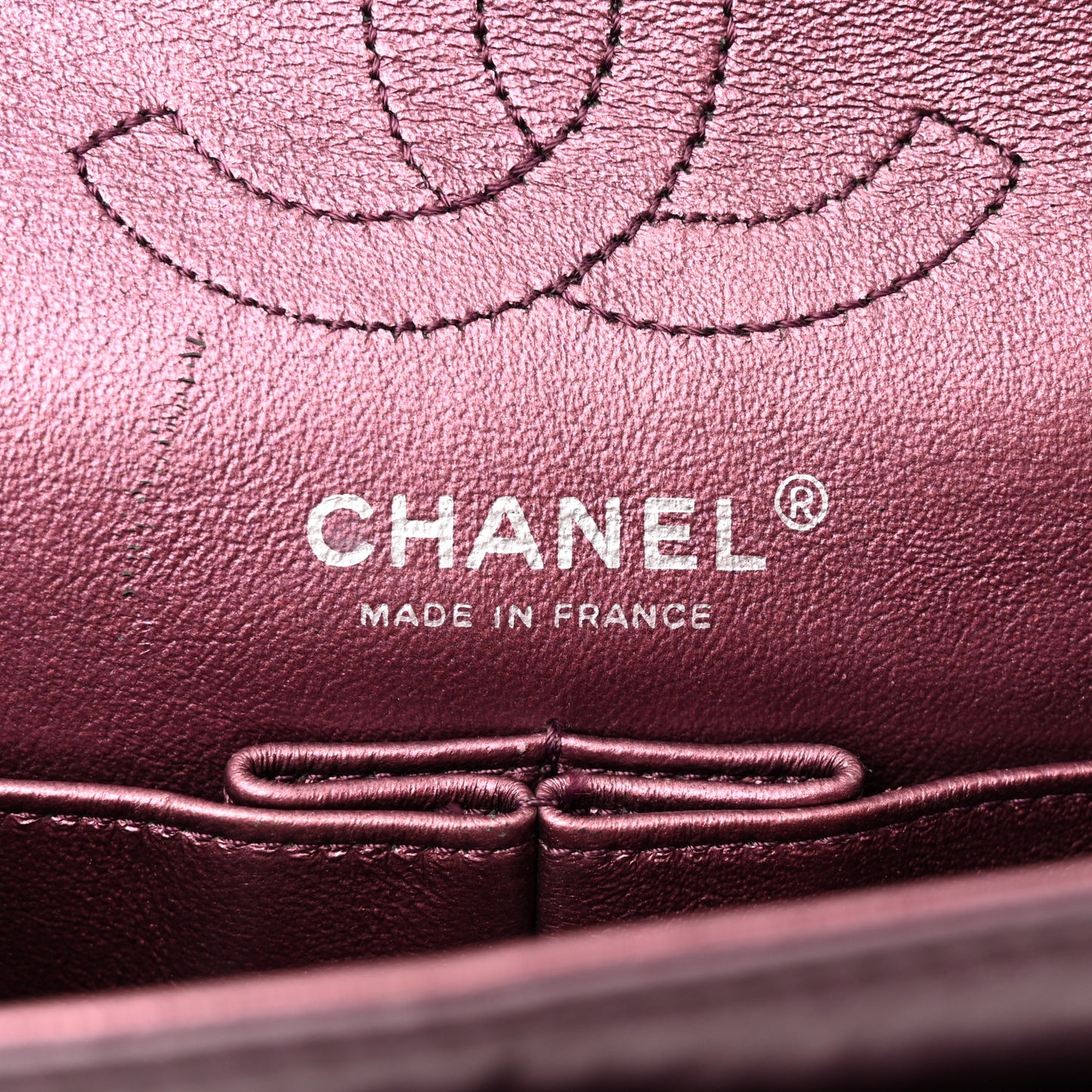 Metallic Calfskin Quilted 2.55 Reissue 224 Flap Purple