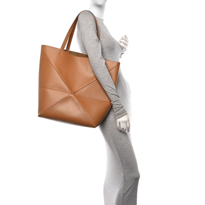 Loewe Shiny Calfskin Large Puzzle Fold Tote Warm Desert 2 of 11