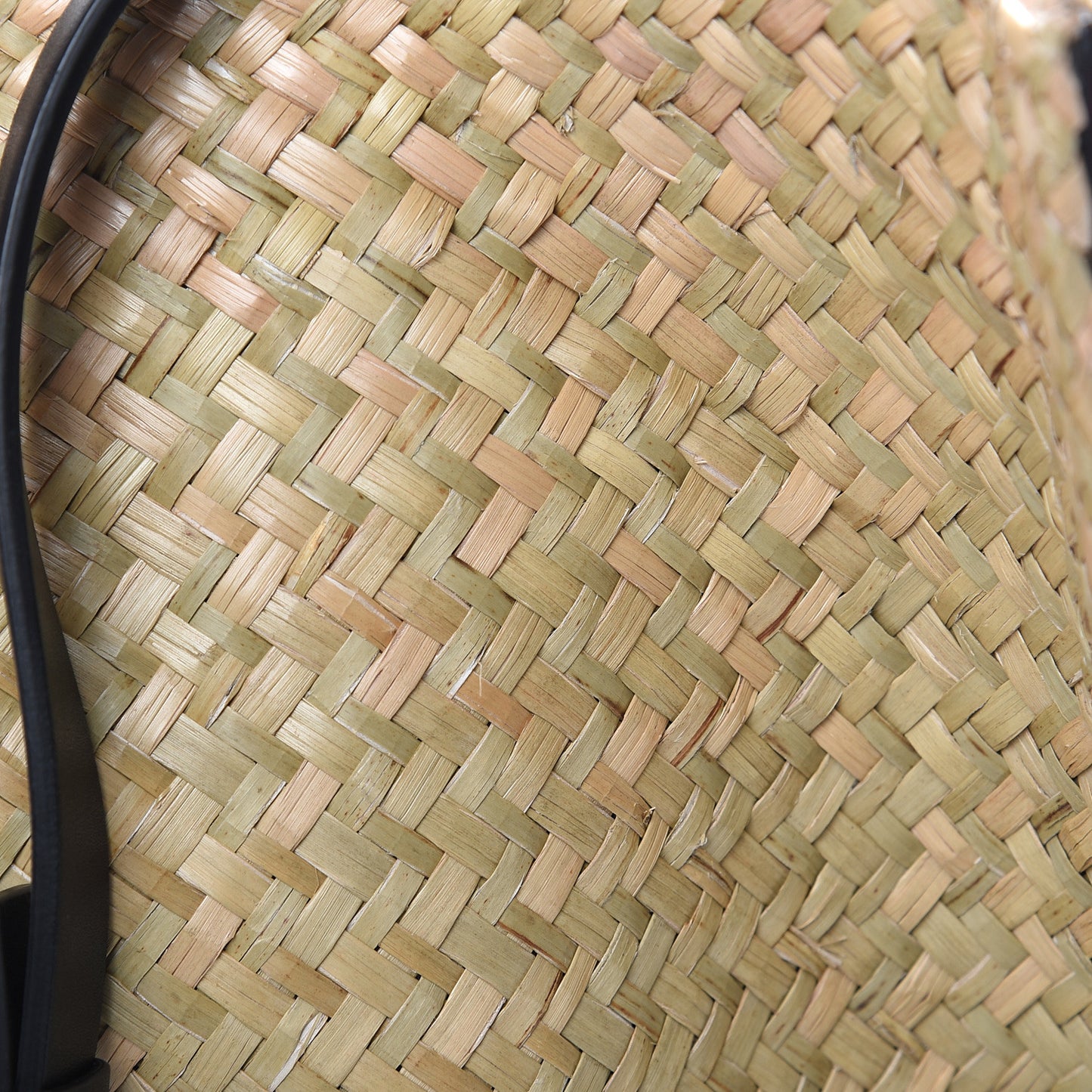 Raffia Medium Vlogo Escape Shopper Natural Black Rouge