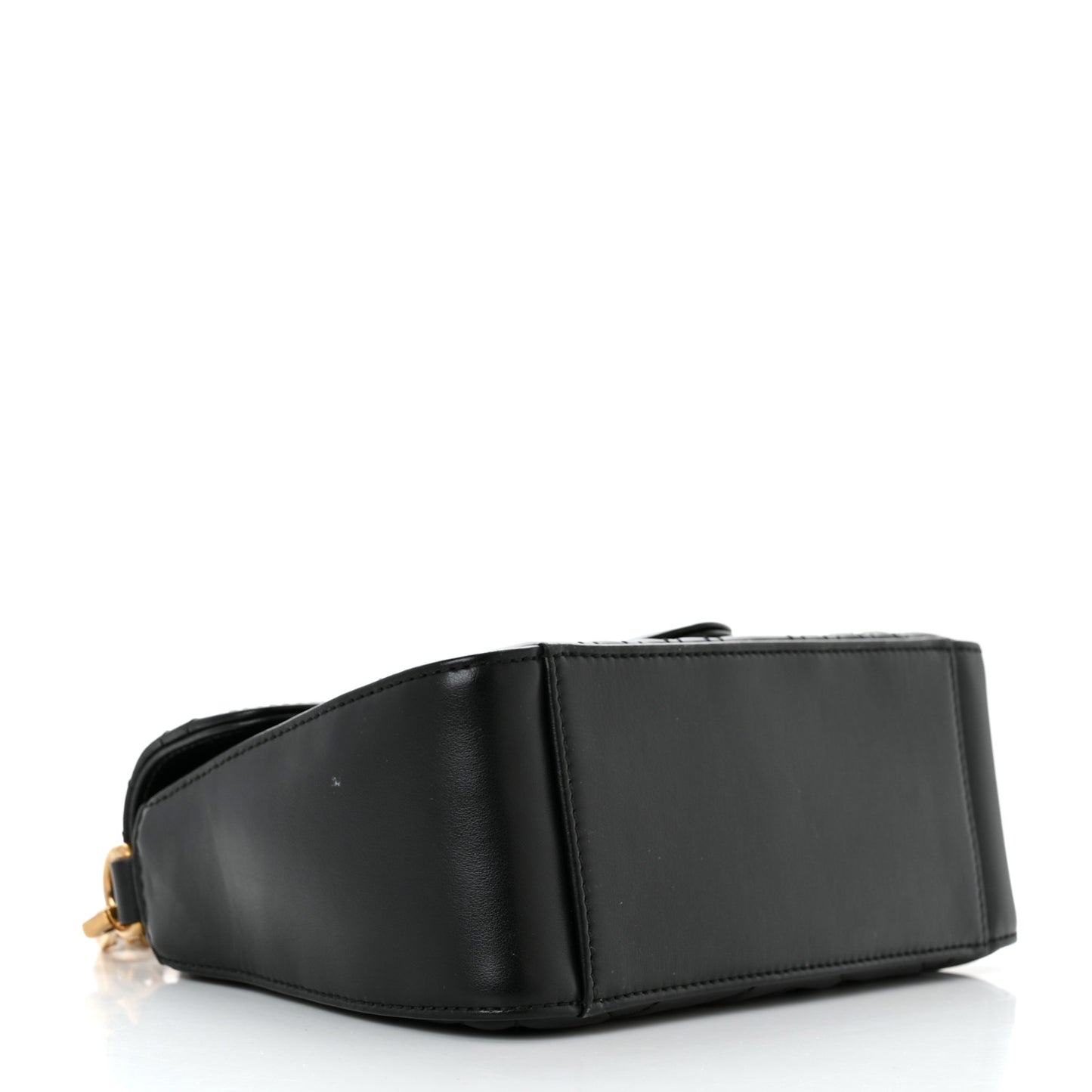 Calfskin Matelasse Mini GG Marmont Top Handle Shoulder Bag Black