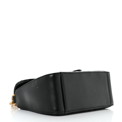 Gucci Calfskin Matelasse Mini GG Marmont Top Handle Shoulder Bag Black 4 of 10