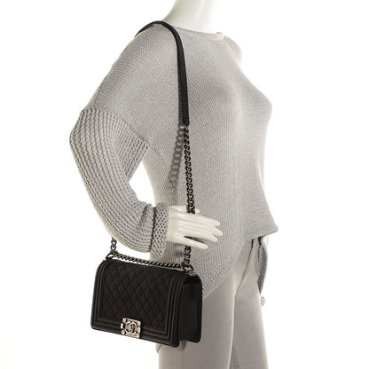 Chanel Iridescent Caviar Quilted Medium Boy Flap Black 2 of 7