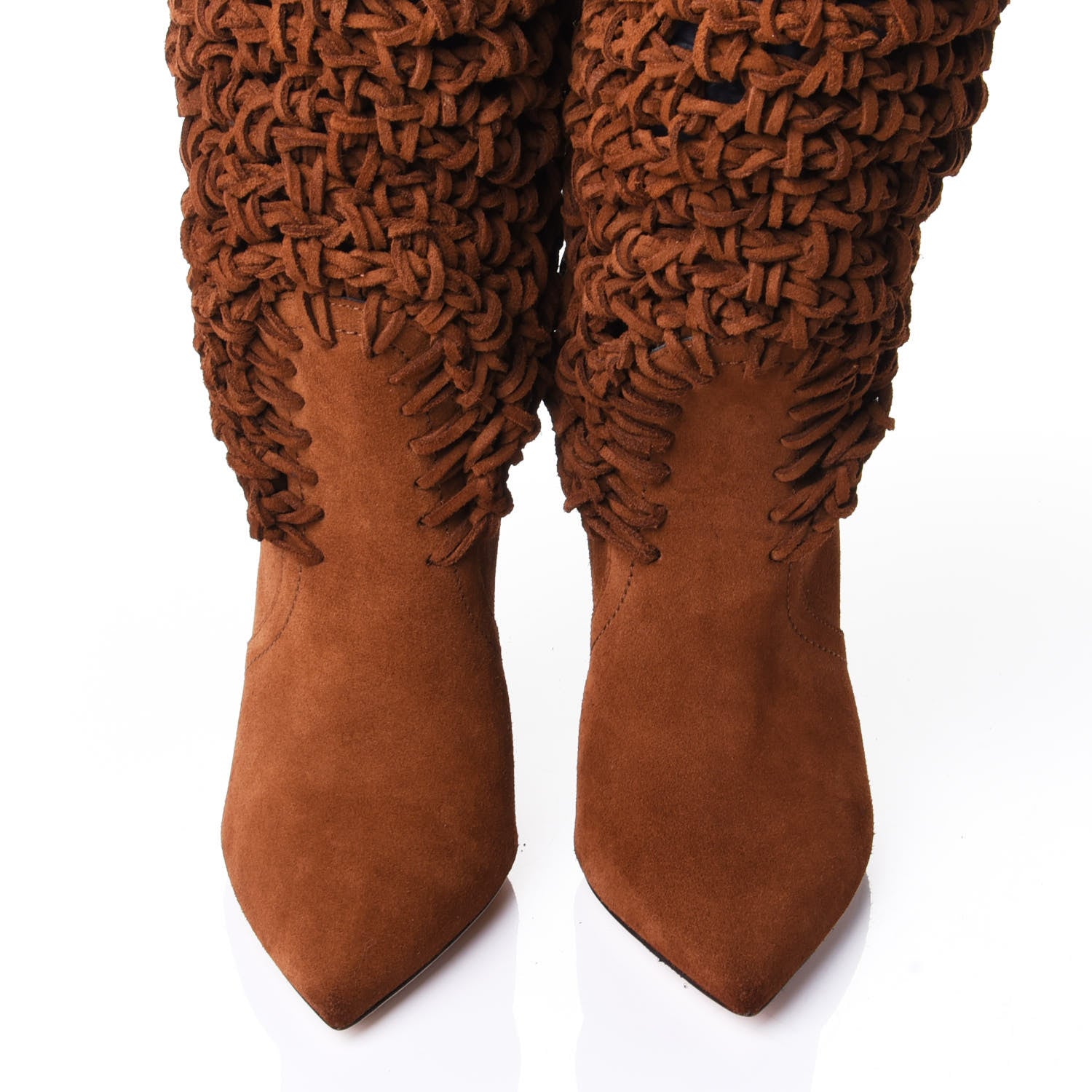 Saint Laurent Suede Twine Soho Niki 105 Thigh High Boots 38 Light Land 5 of 8