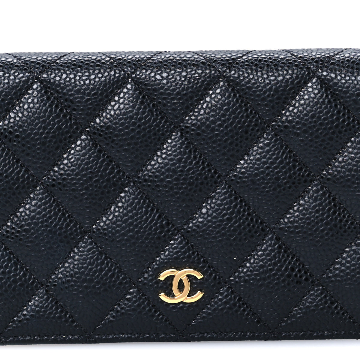 Caviar Quilted Yen Wallet Black