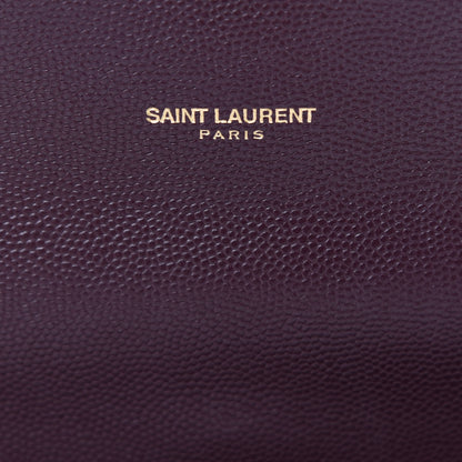 Saint Laurent Grain De Poudre Matelasse Chevron Large Monogram Satchel Rouge Legion 8 of 11