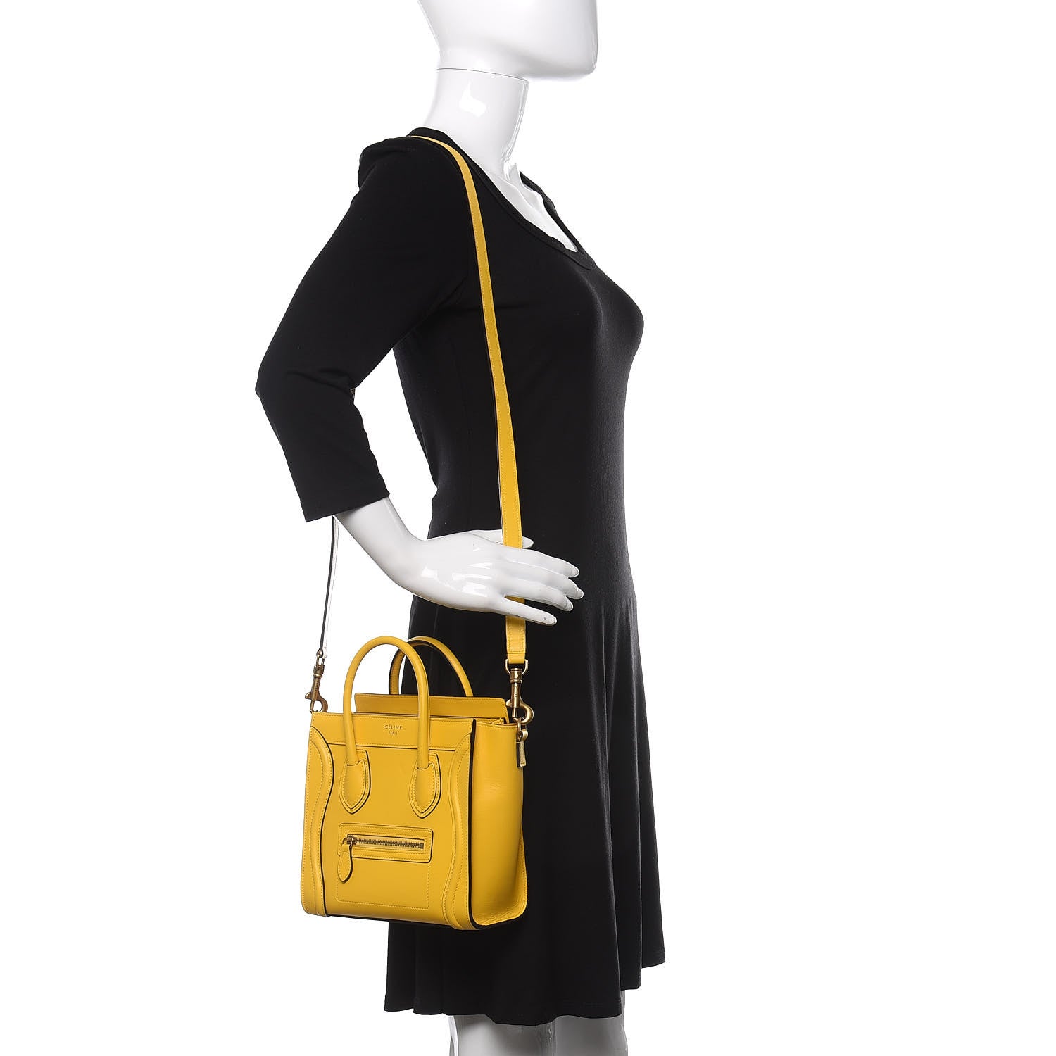 Celine Palmelato Calfskin Nano Luggage Sunflower 2 of 10