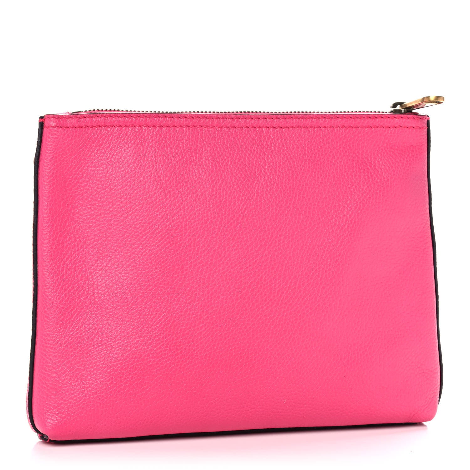 Gucci Pebbled Calfskin Medium Logo Portfolio Clutch Box Pink Green 4 of 12